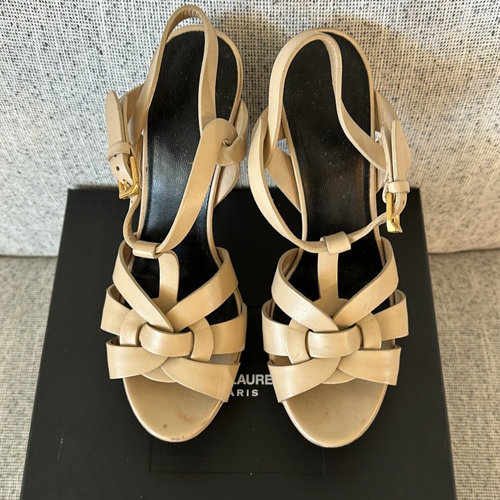 Saint Laurent Tribute Heels Nude 37.5 - Picture 2 of 6